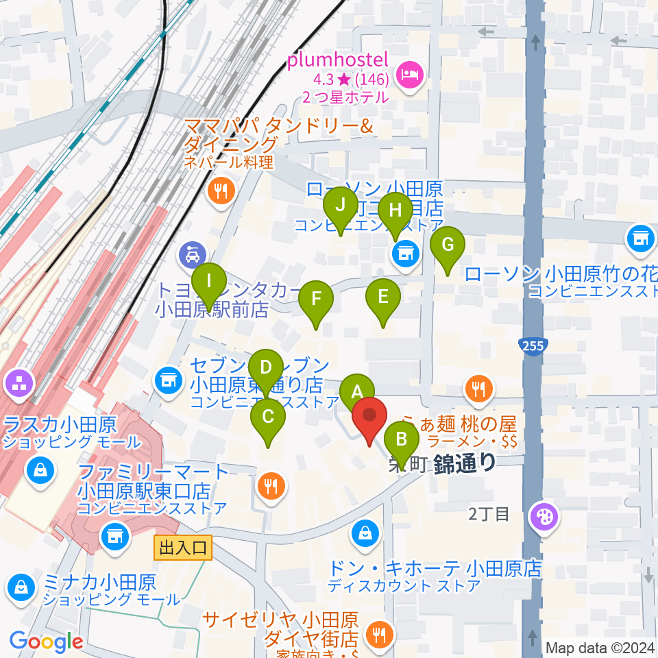 小田原シネマ館周辺のホテル一覧地図