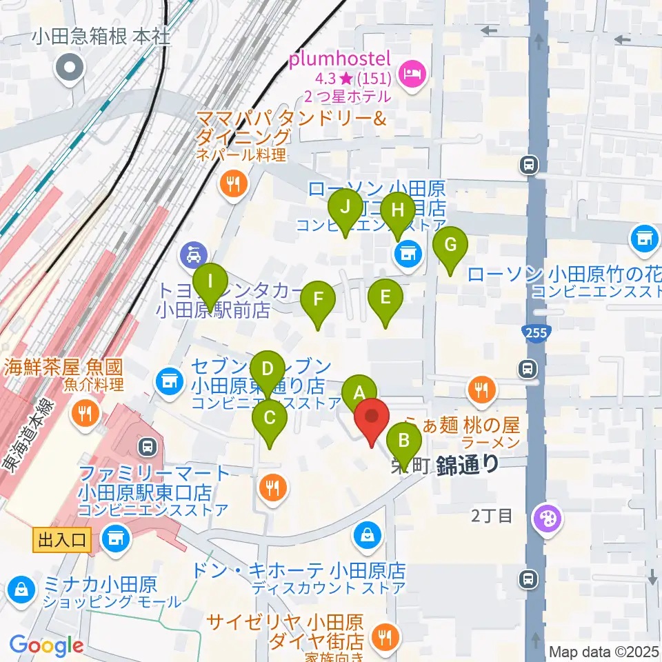 小田原シネマ館周辺のホテル一覧地図