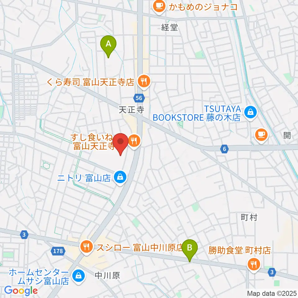富山市2000年体育館周辺のホテル一覧地図