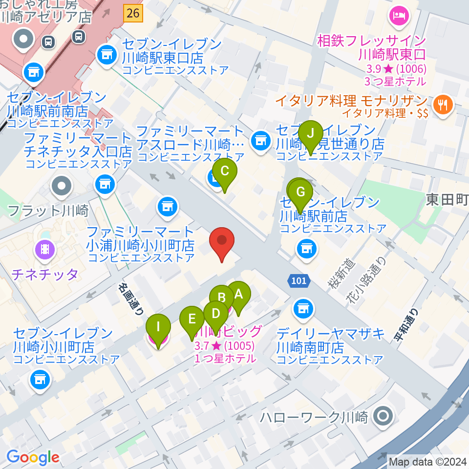 サウンドスタジオ八泉周辺のホテル一覧地図