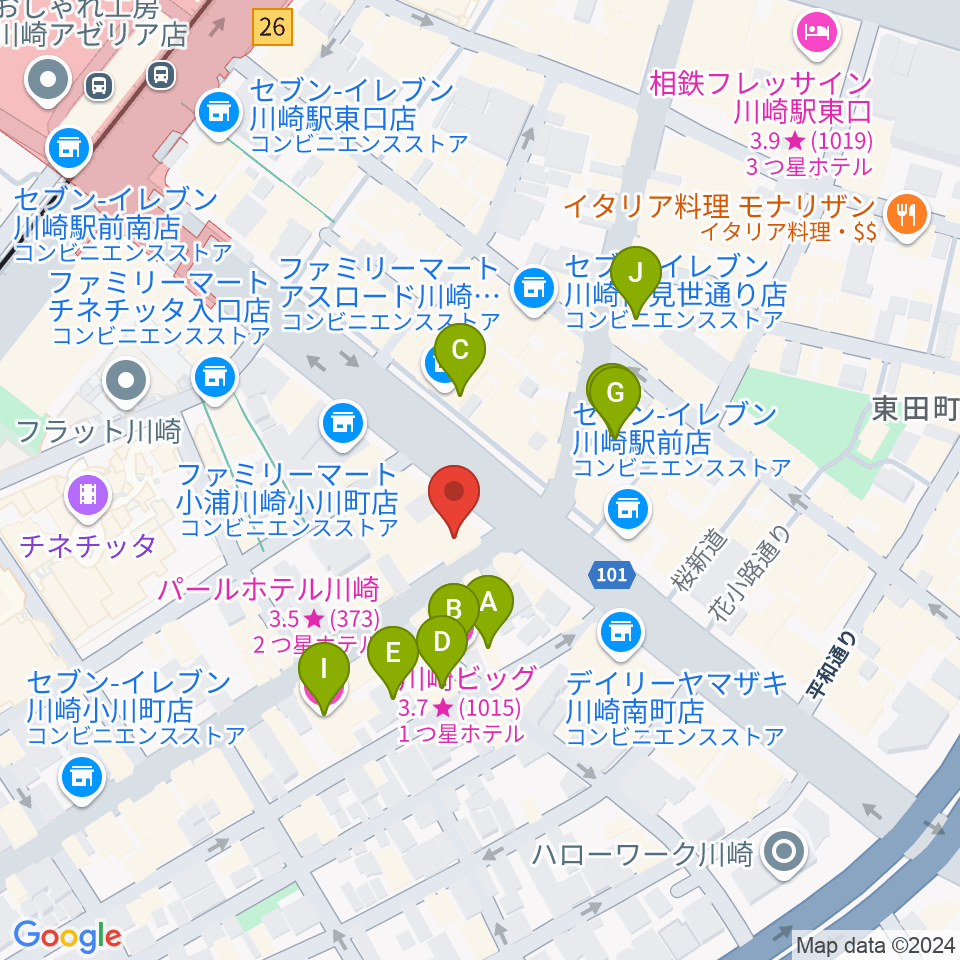 サウンドスタジオ八泉周辺のホテル一覧地図