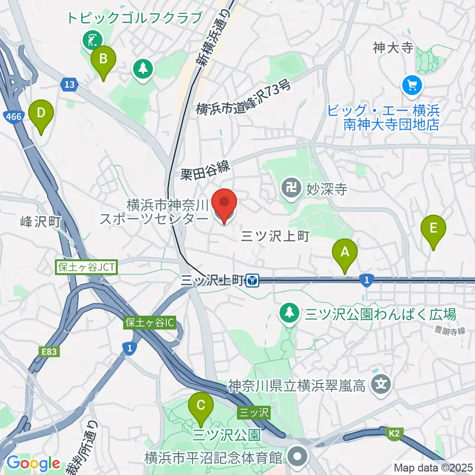 横浜市神奈川スポーツセンター周辺のホテル一覧地図