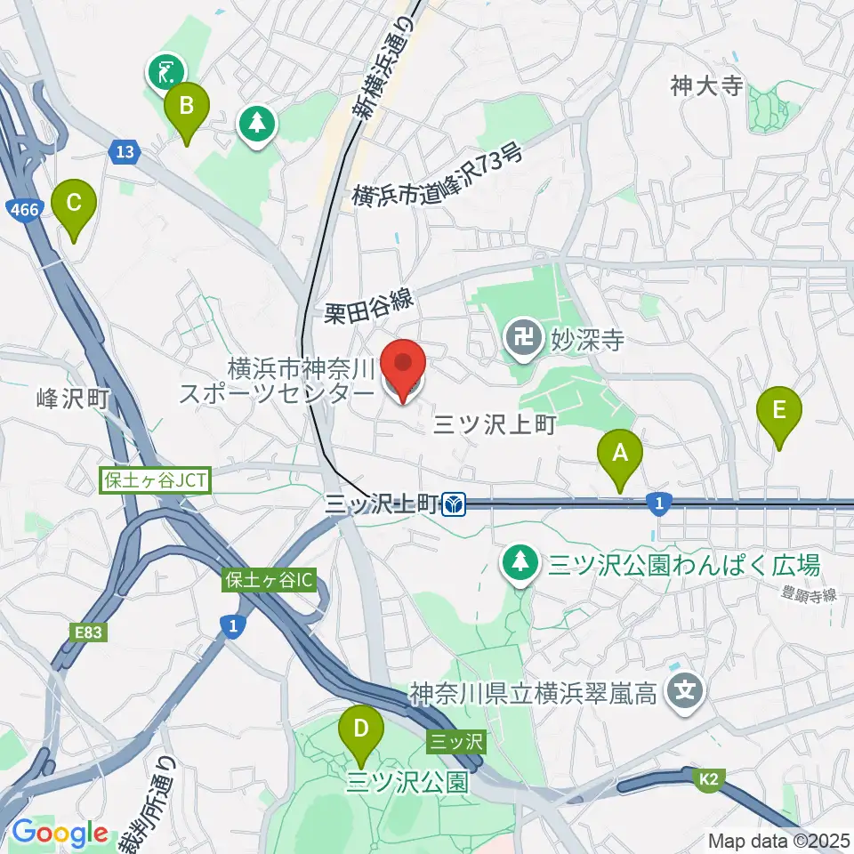 横浜市神奈川スポーツセンター周辺のホテル一覧地図