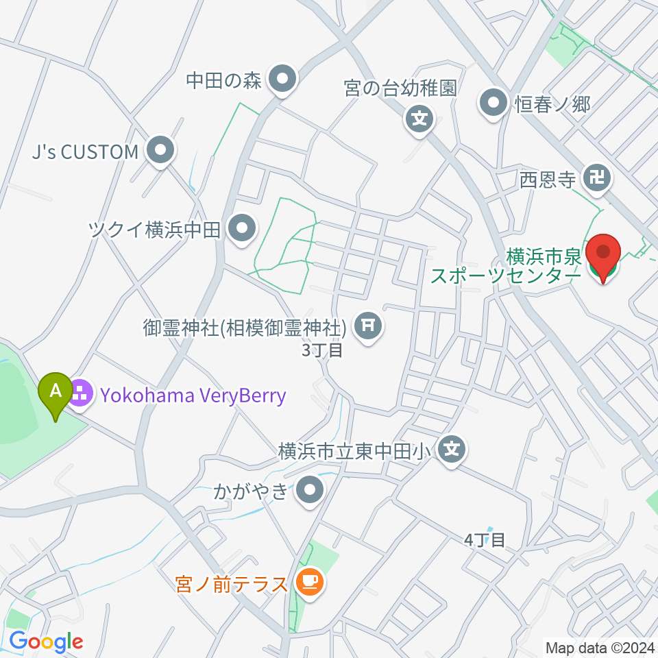 横浜市泉スポーツセンター周辺のホテル一覧地図