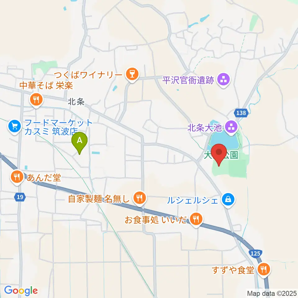 筑波総合体育館周辺のホテル一覧地図