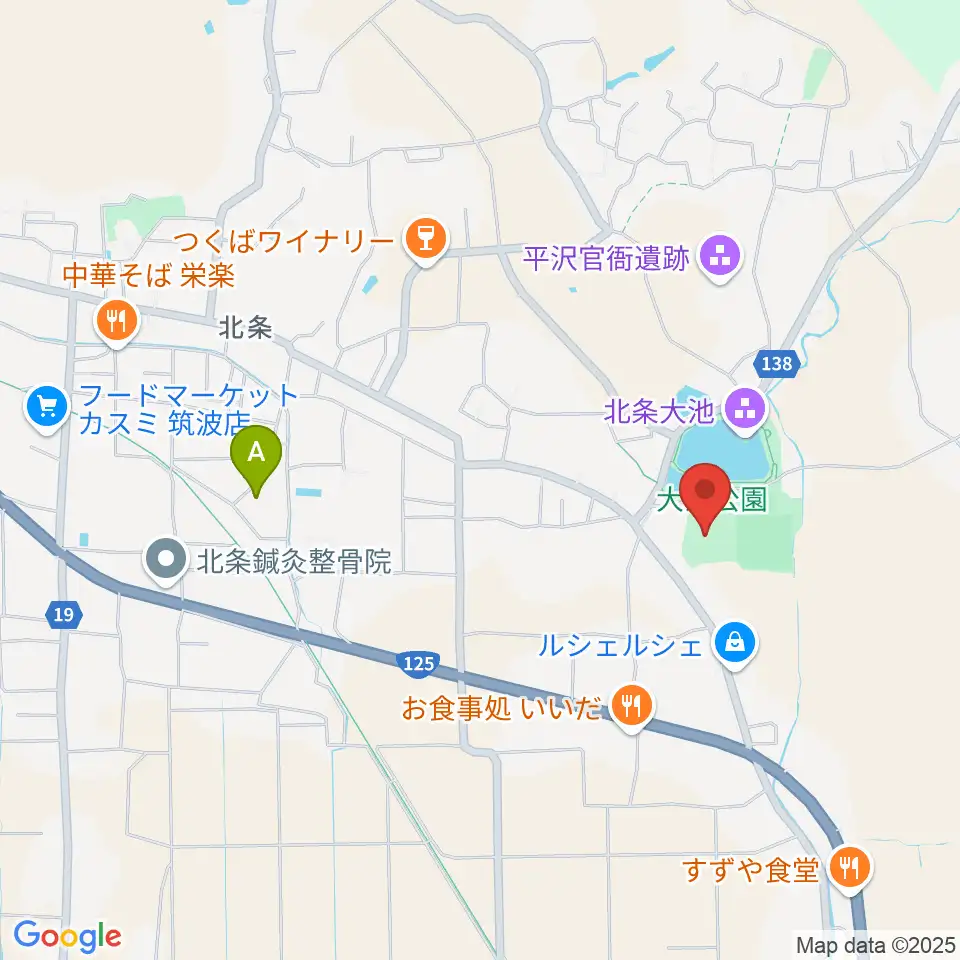 筑波総合体育館周辺のホテル一覧地図