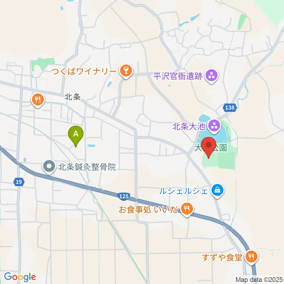 筑波総合体育館周辺のホテル一覧地図