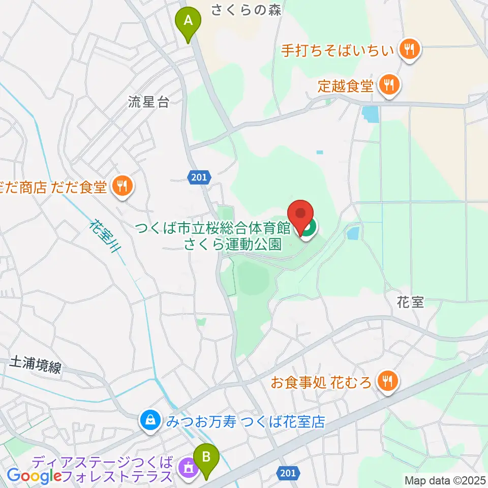 つくば市桜総合体育館周辺のホテル一覧地図