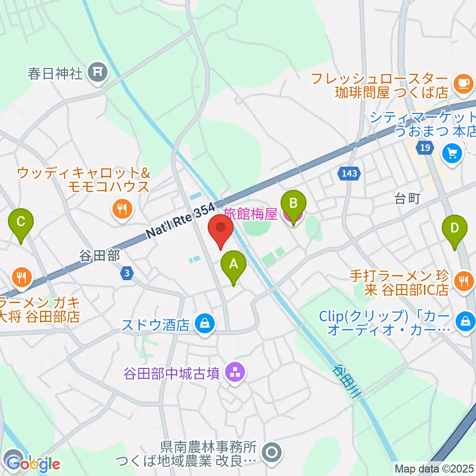 つくば市谷田部総合体育館周辺のホテル一覧地図