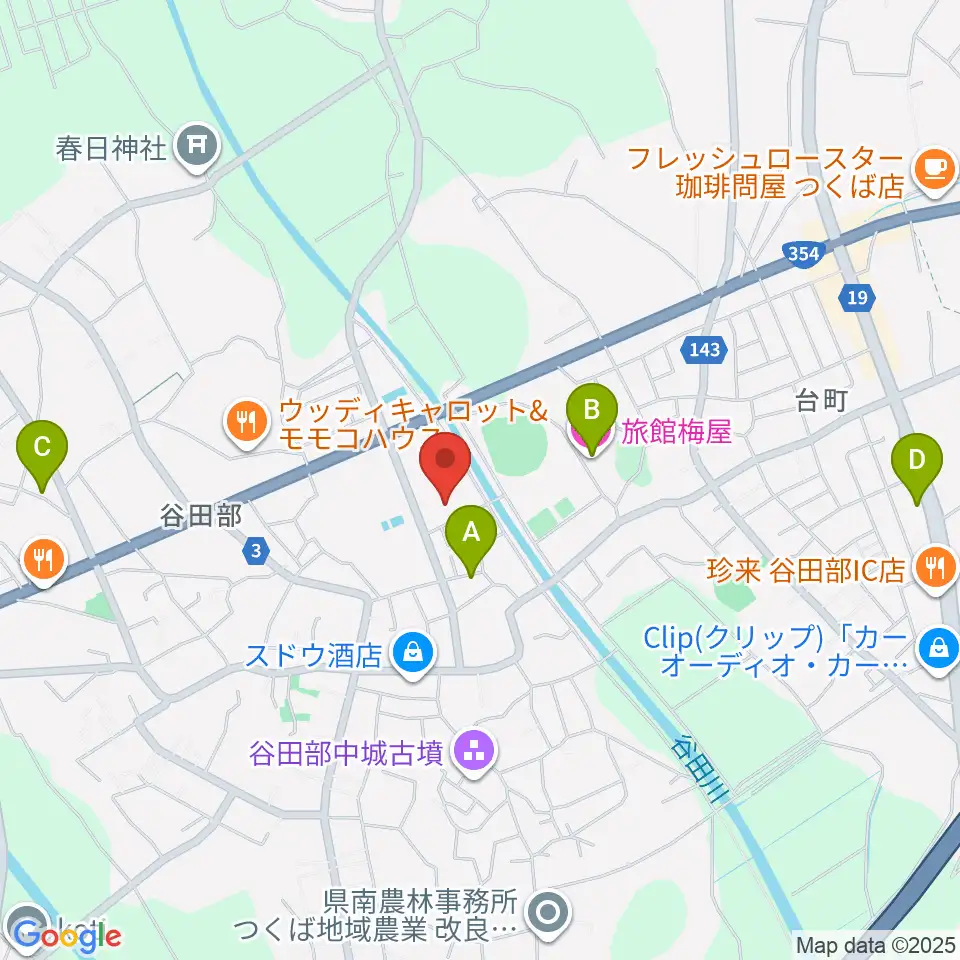 つくば市谷田部総合体育館周辺のホテル一覧地図