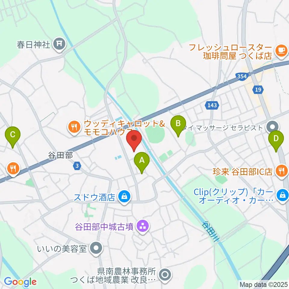 つくば市谷田部総合体育館周辺のホテル一覧地図