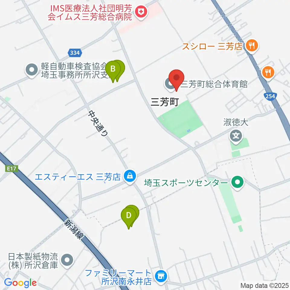 三芳町総合体育館みよしアリーナ周辺のホテル一覧地図