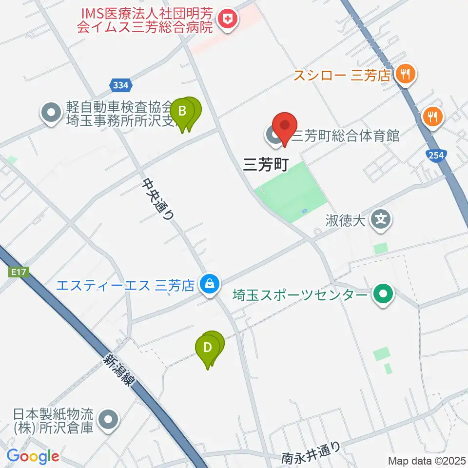 三芳町総合体育館みよしアリーナ周辺のホテル一覧地図