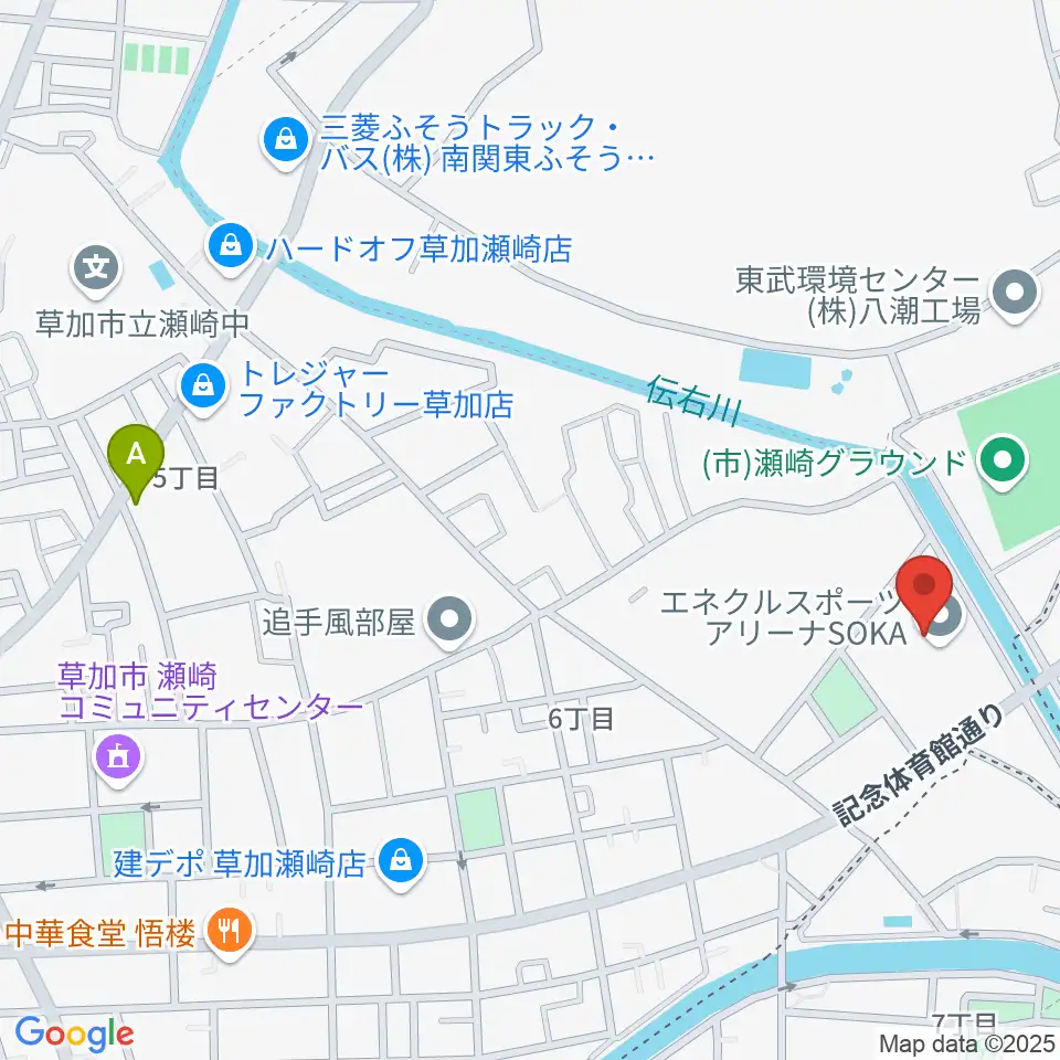 エネクルスポーツアリーナSOKA周辺のホテル一覧地図