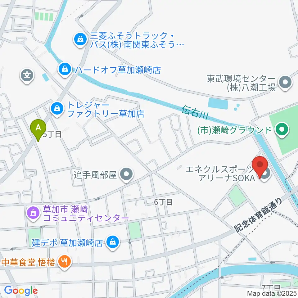 エネクルスポーツアリーナSOKA周辺のホテル一覧地図