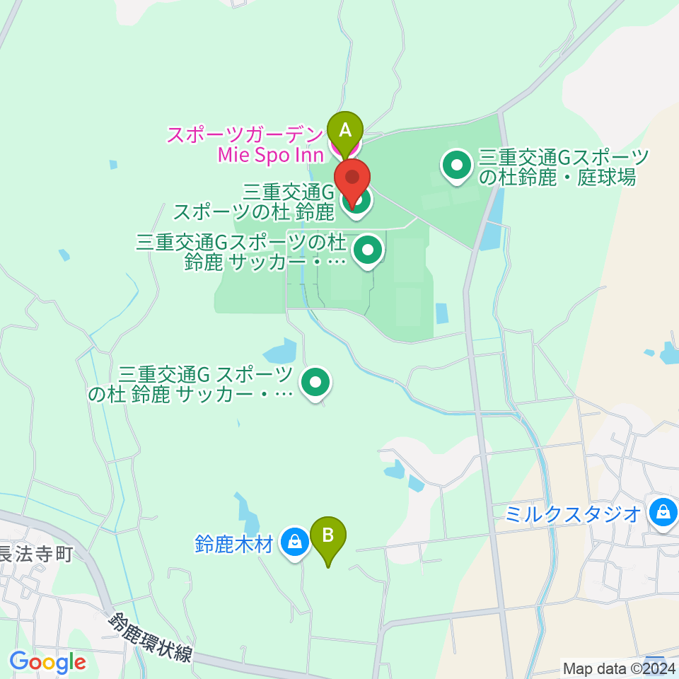 三重交通Gスポーツの杜鈴鹿体育館周辺のホテル一覧地図