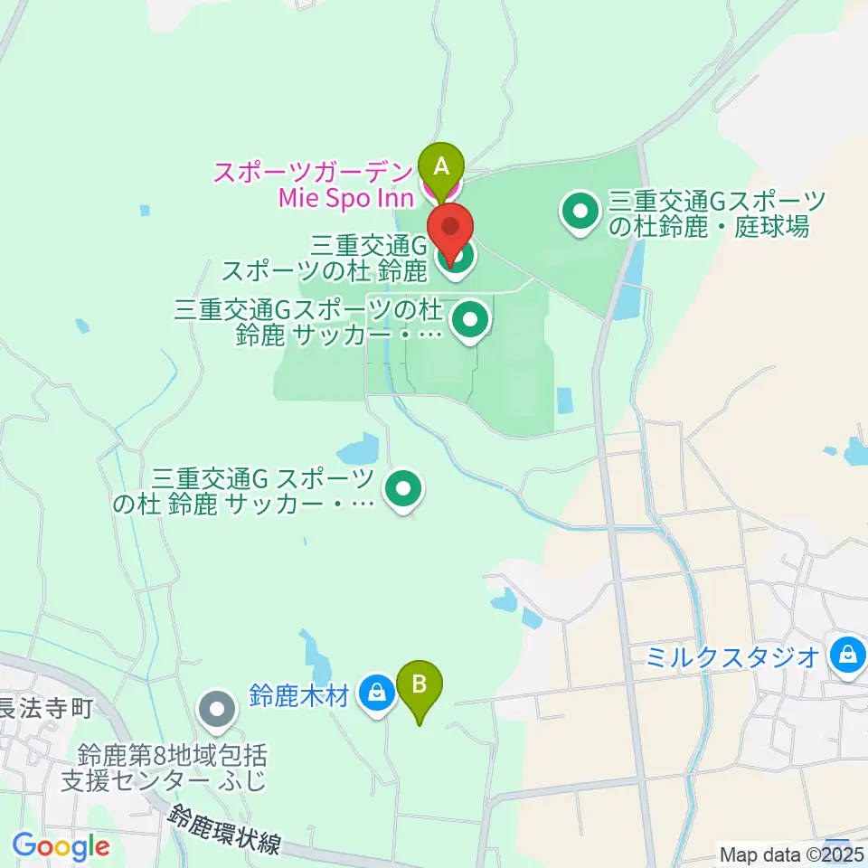 三重交通Gスポーツの杜鈴鹿体育館周辺のホテル一覧地図