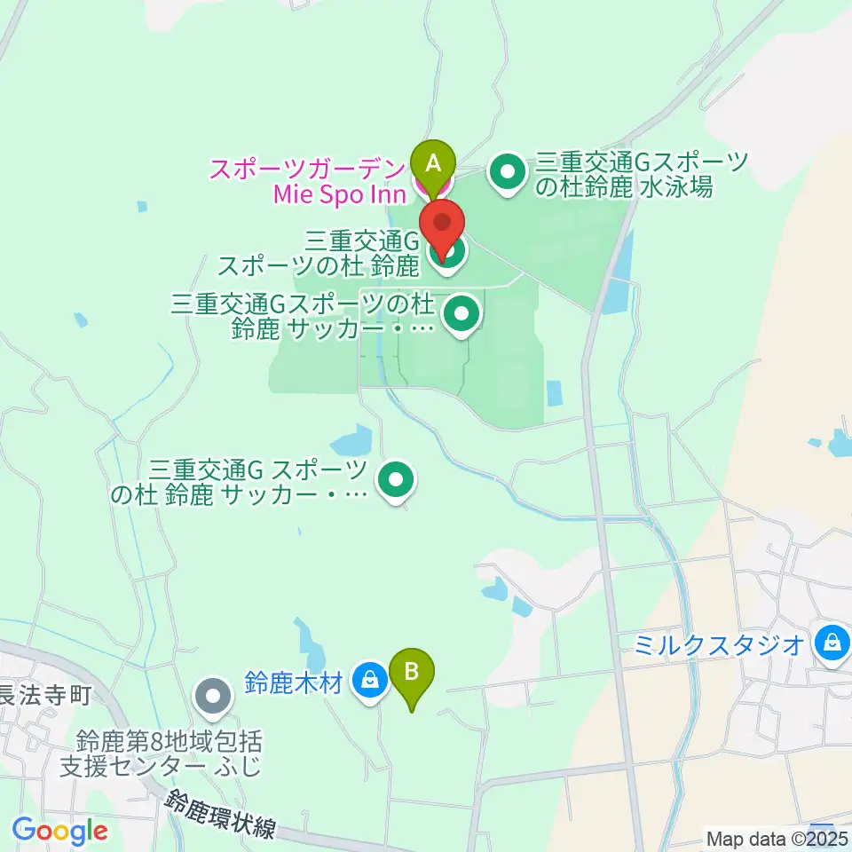 三重交通Gスポーツの杜鈴鹿体育館周辺のホテル一覧地図