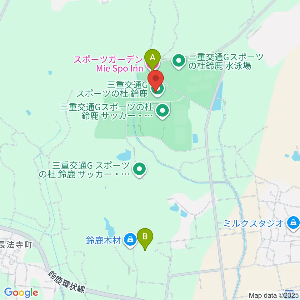 三重交通Gスポーツの杜鈴鹿体育館周辺のホテル一覧地図