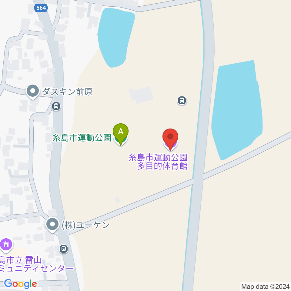 糸島市運動公園多目的体育館周辺のホテル一覧地図