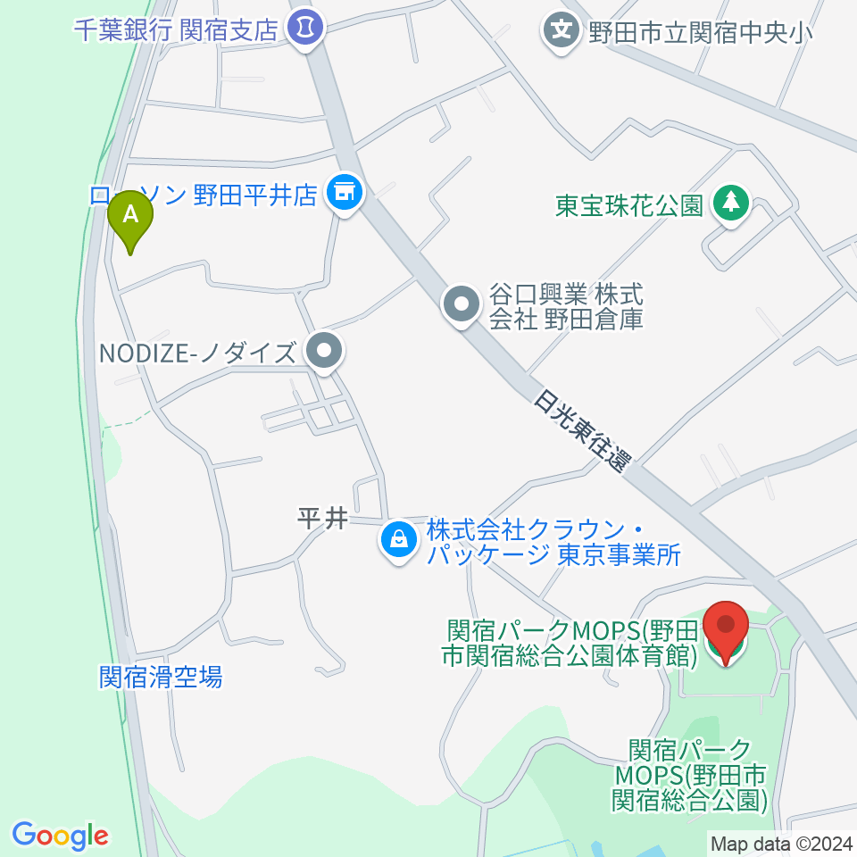 関宿パークMOPS体育館周辺のホテル一覧地図