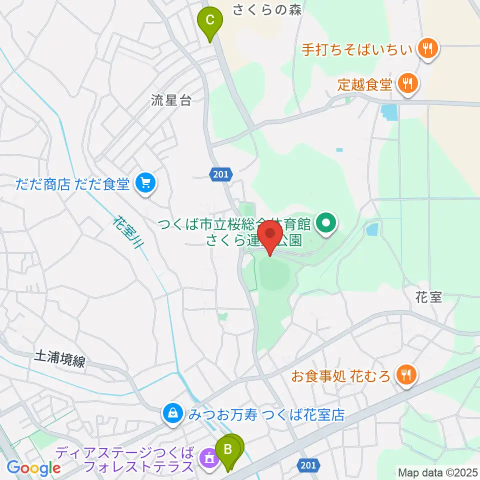 さくら運動公園野球場周辺のホテル一覧地図
