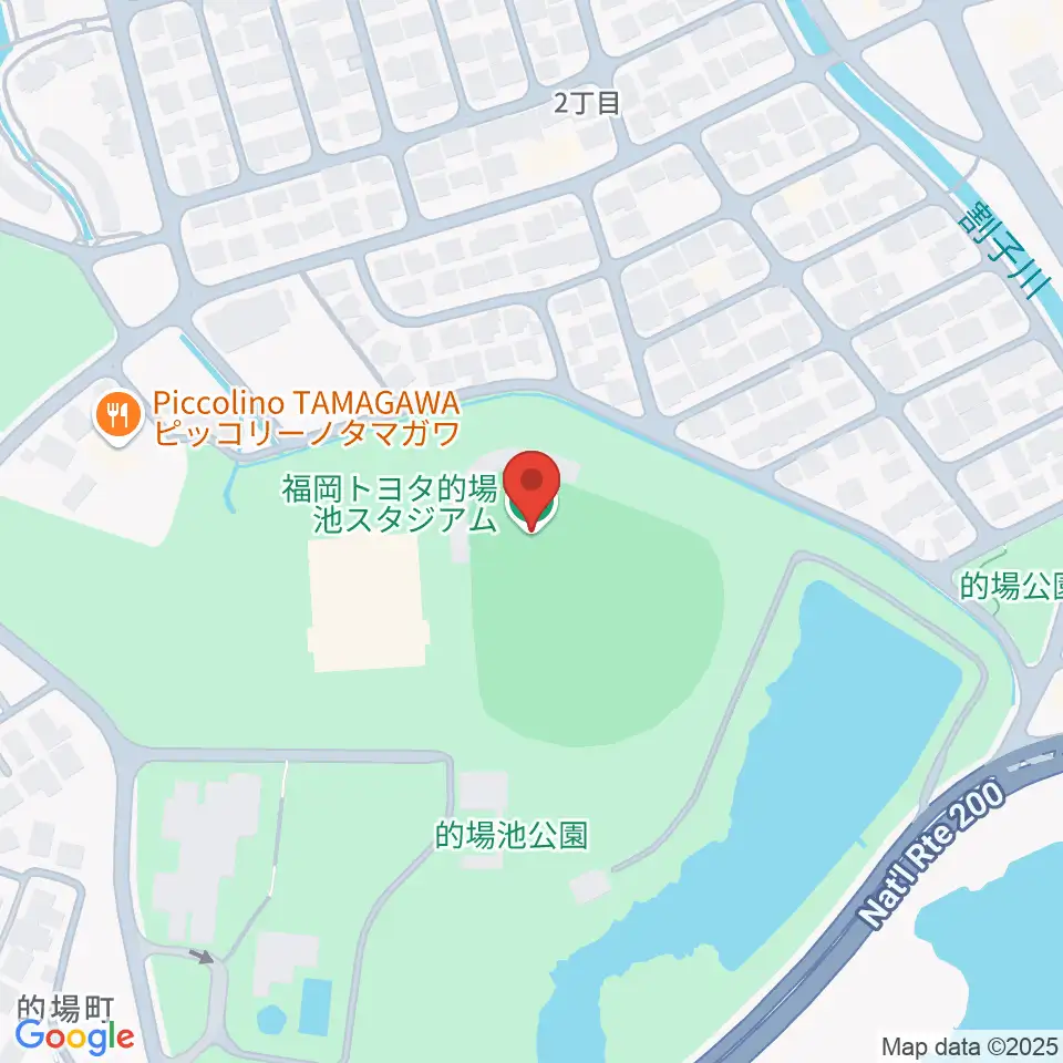 福岡トヨタ的場池スタジアム周辺のホテル一覧地図