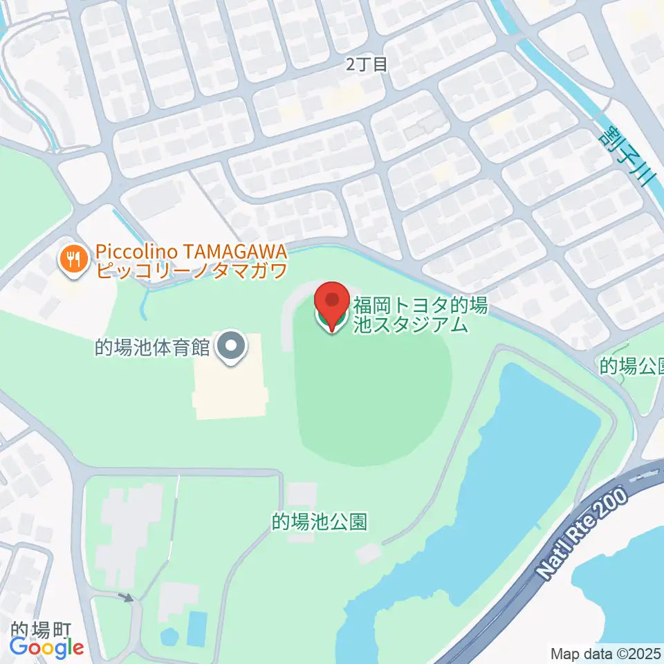 福岡トヨタ的場池スタジアム周辺のホテル一覧地図