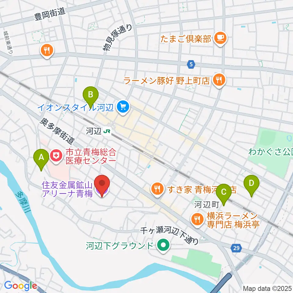 住友金属鉱山アリーナ青梅周辺のホテル一覧地図