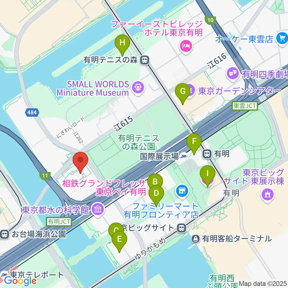 東京都虹の下水道館周辺のホテル一覧地図