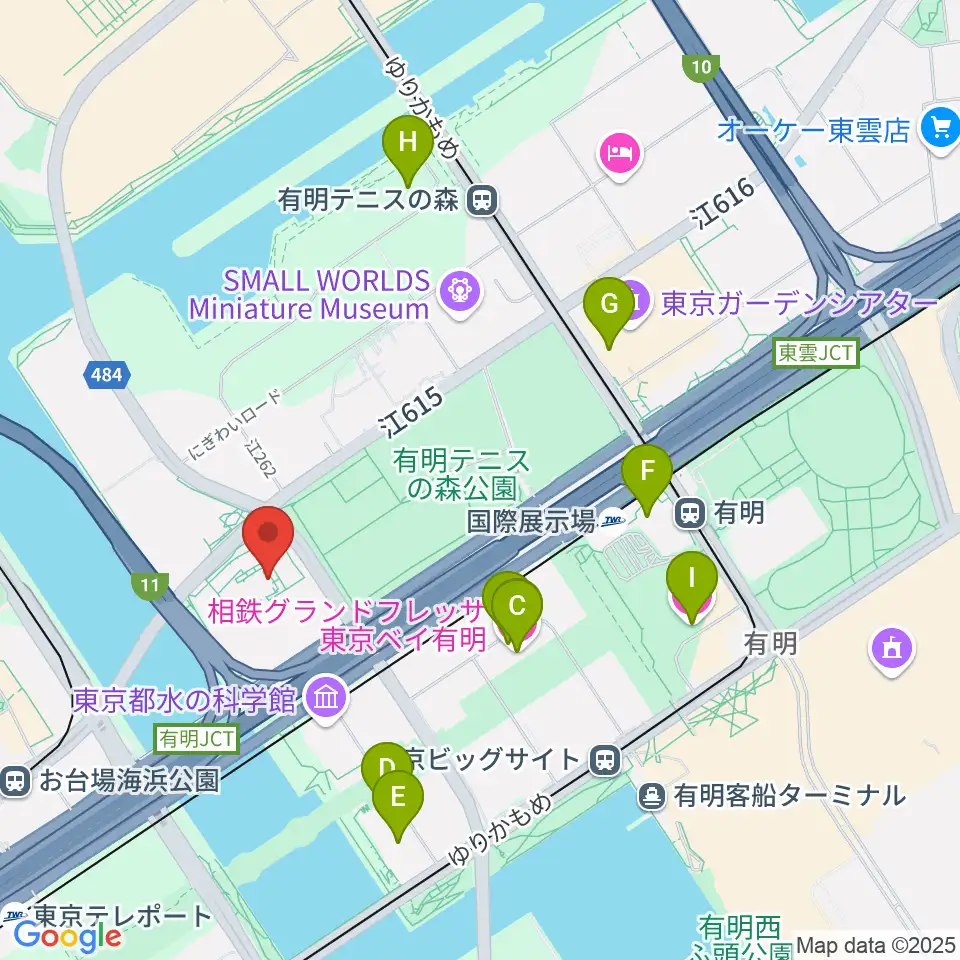 東京都虹の下水道館周辺のホテル一覧地図