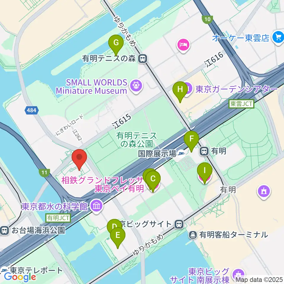 東京都虹の下水道館周辺のホテル一覧地図