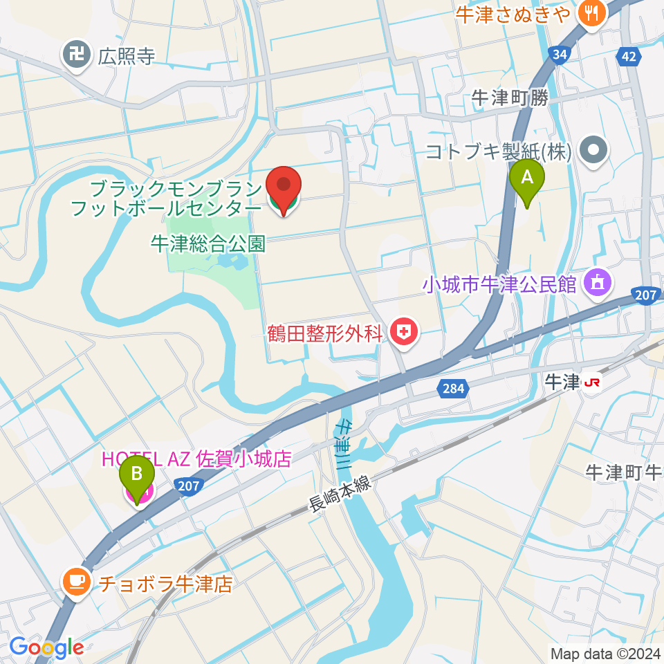 ブラックモンブランフットボールセンター周辺のホテル一覧地図