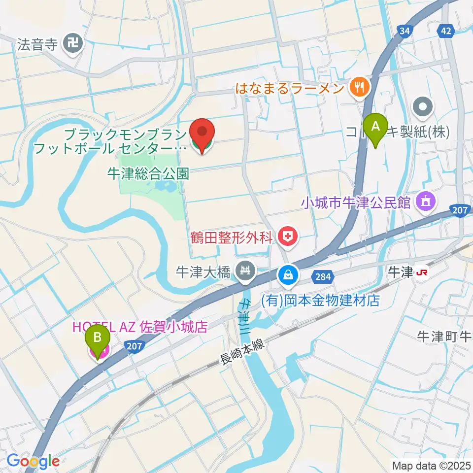 ブラックモンブランフットボールセンター周辺のホテル一覧地図