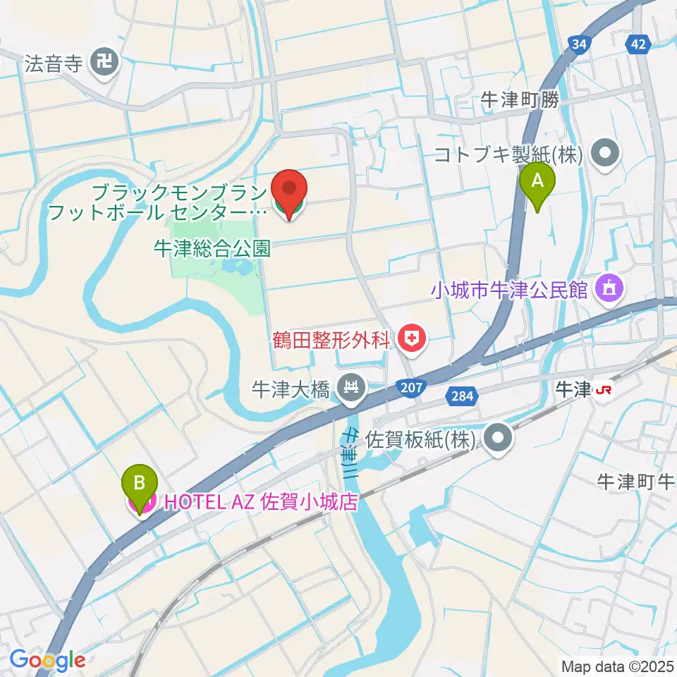 ブラックモンブランフットボールセンター周辺のホテル一覧地図