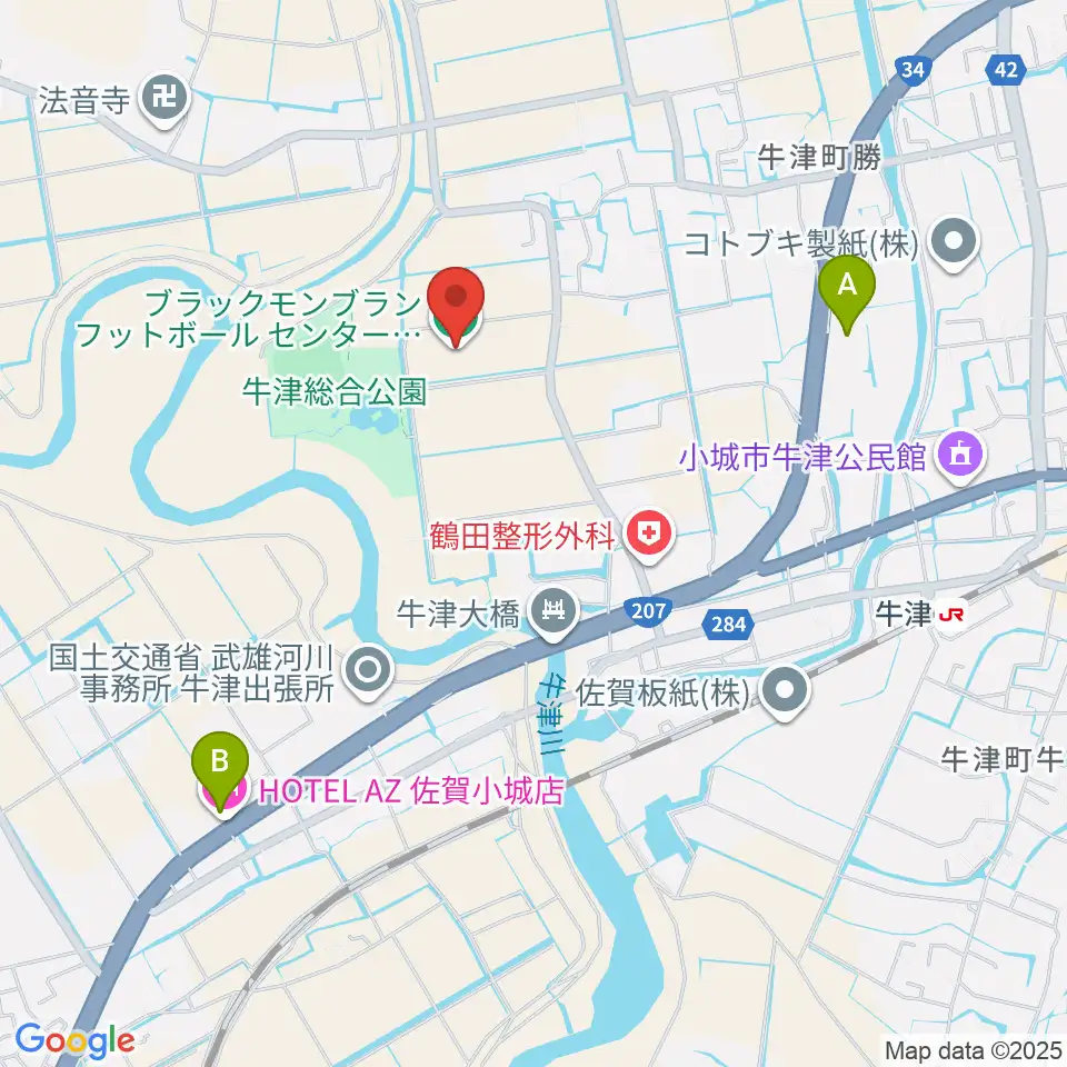 ブラックモンブランフットボールセンター周辺のホテル一覧地図