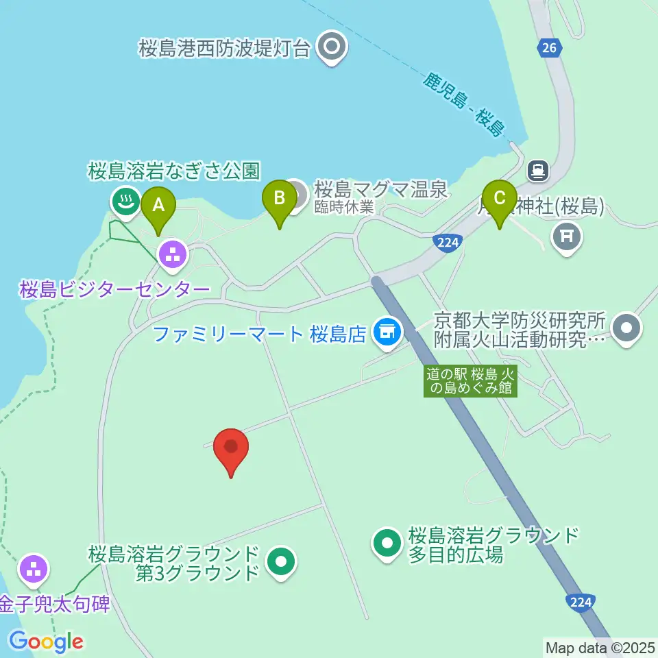 南栄リース桜島グラウンド周辺のホテル一覧地図