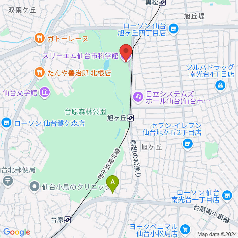 スリーエム仙台市科学館周辺のホテル一覧地図