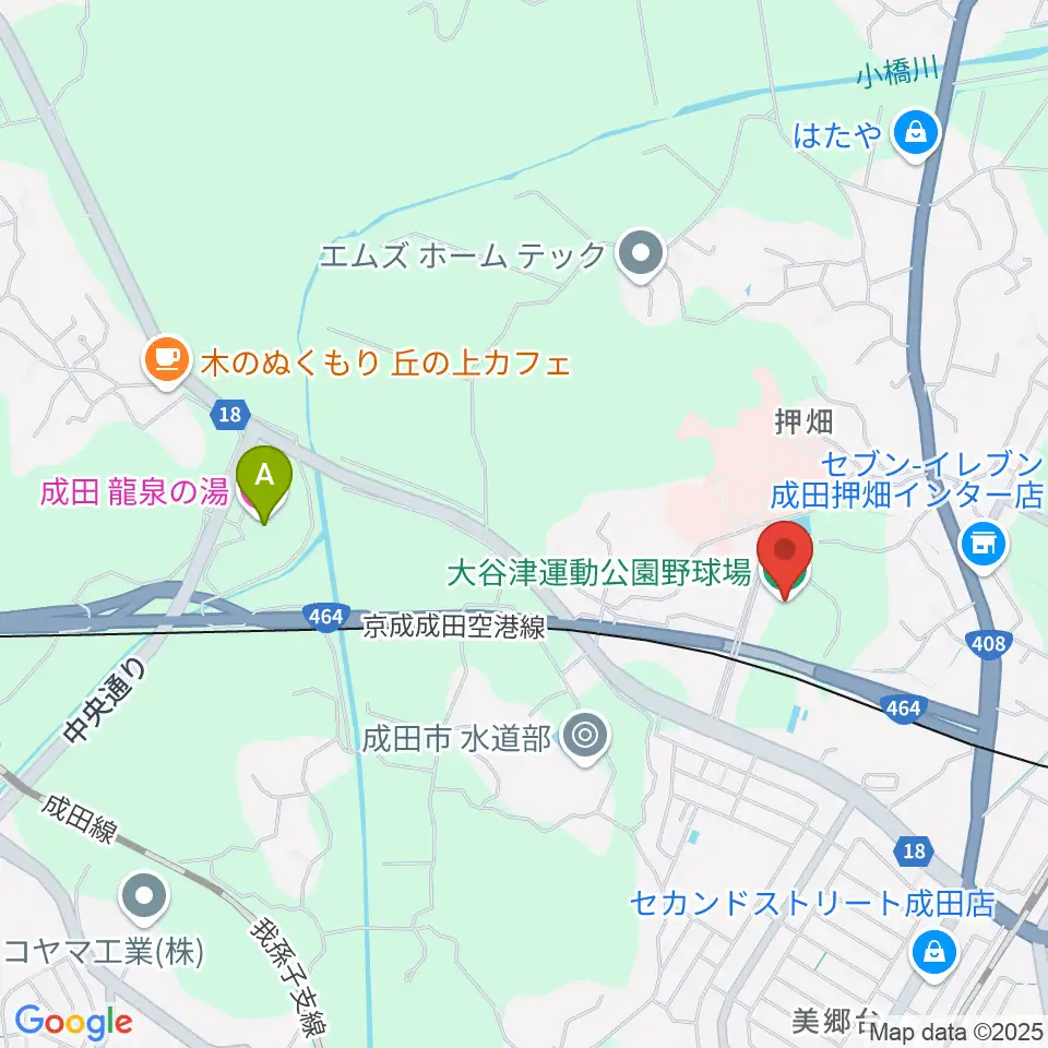 なごみの米屋ぴーちゃんフィールド大谷津 野球場周辺のホテル一覧地図