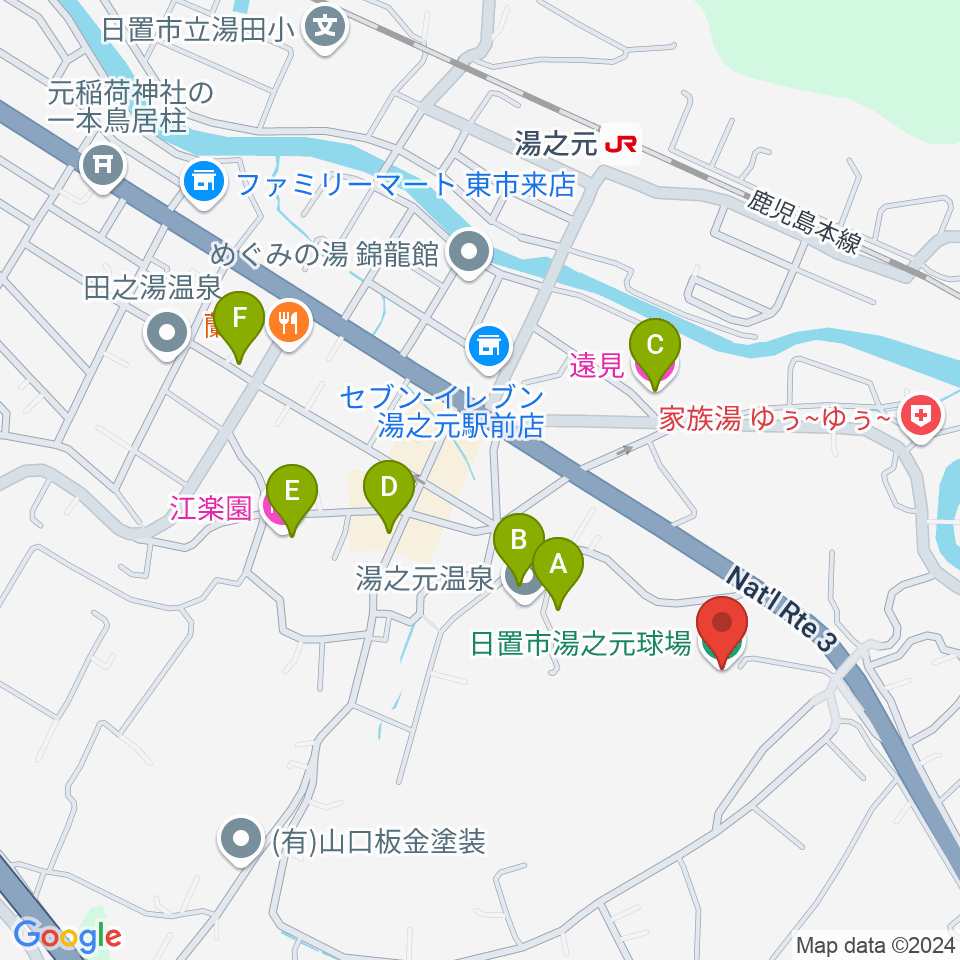 中村商会スタジアム周辺のホテル一覧地図