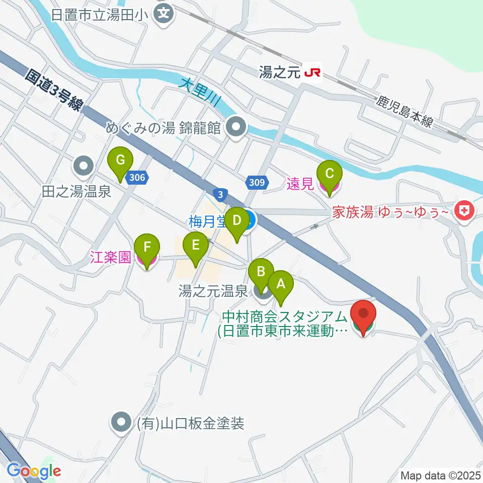 中村商会スタジアム周辺のホテル一覧地図