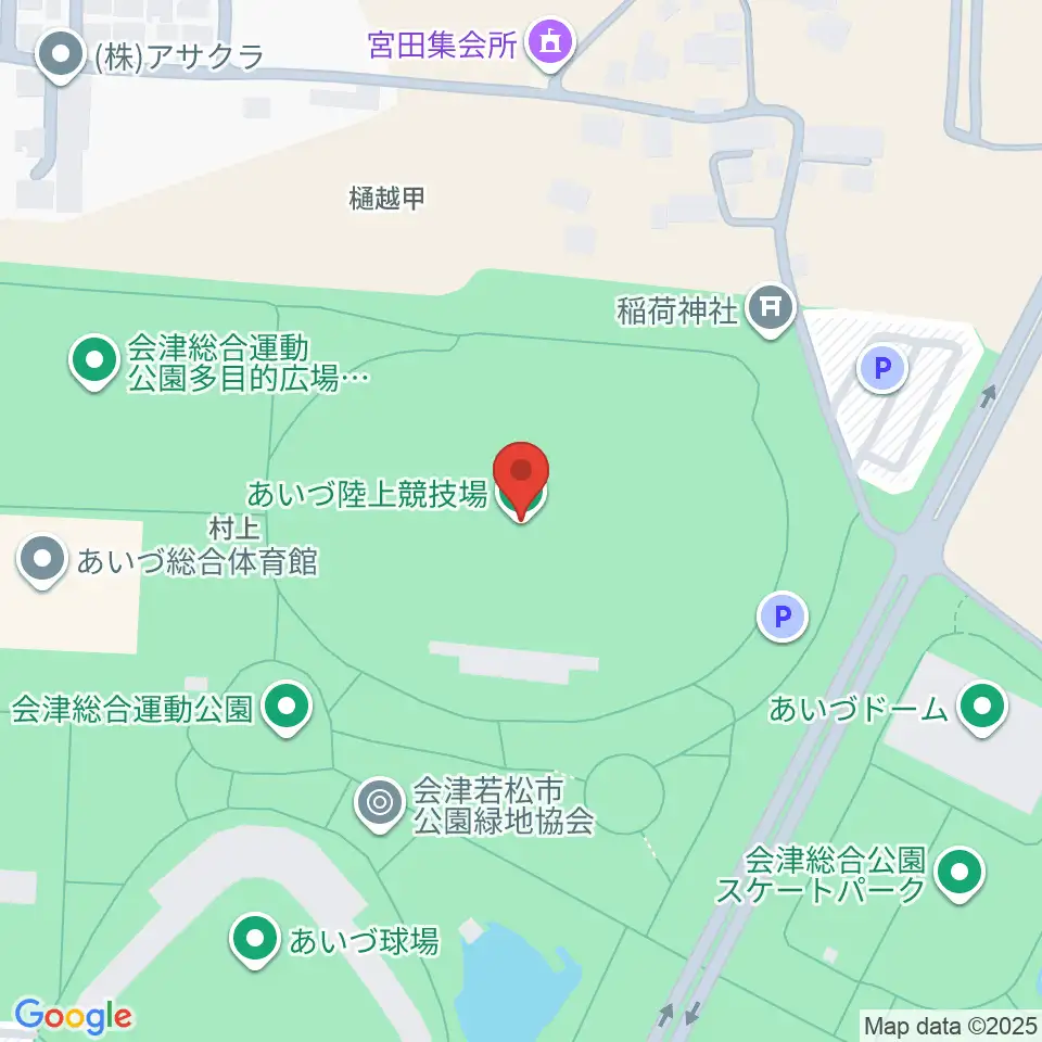あいづ陸上競技場周辺のホテル一覧地図