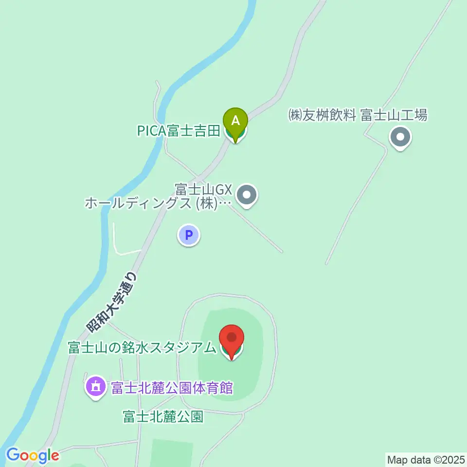 富士山の銘水スタジアム周辺のホテル一覧地図