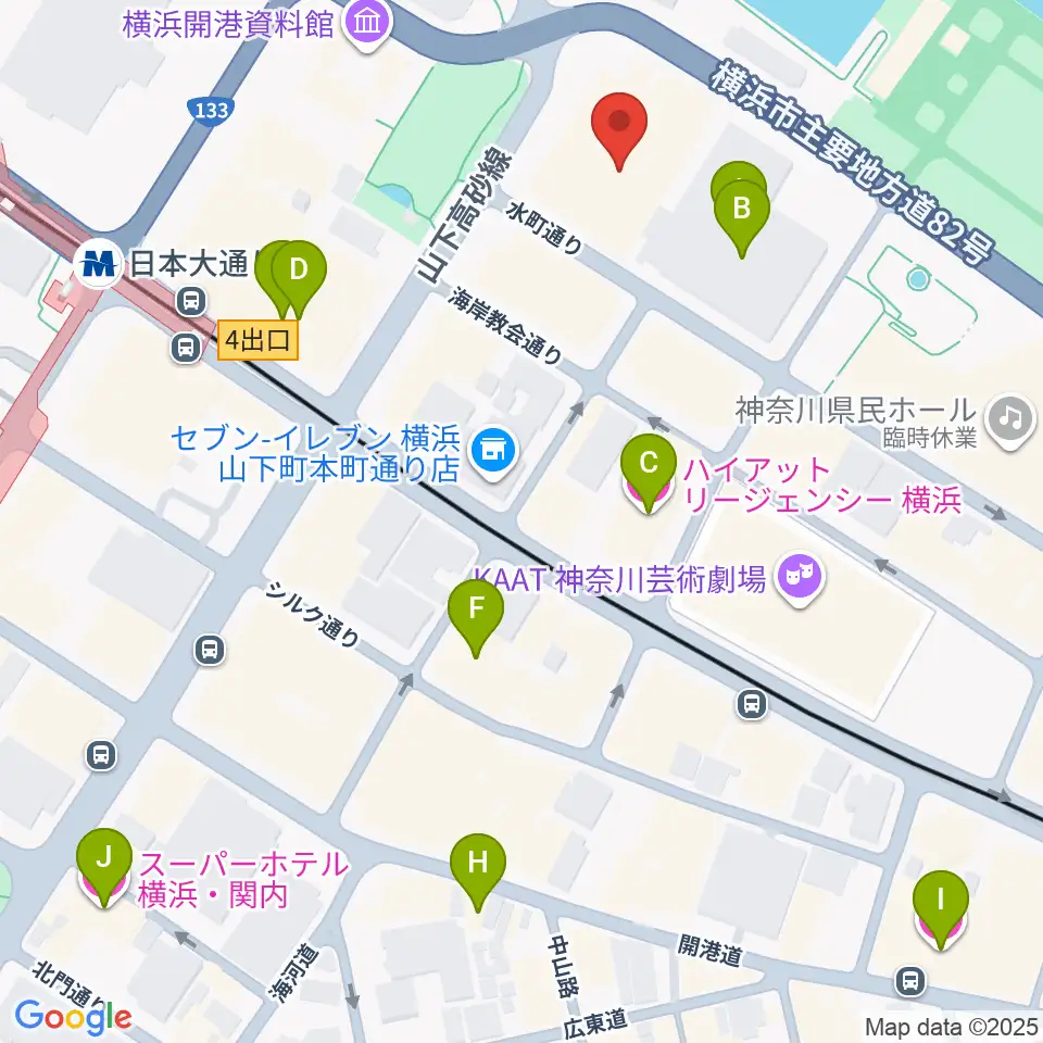 シルク博物館周辺のホテル一覧地図