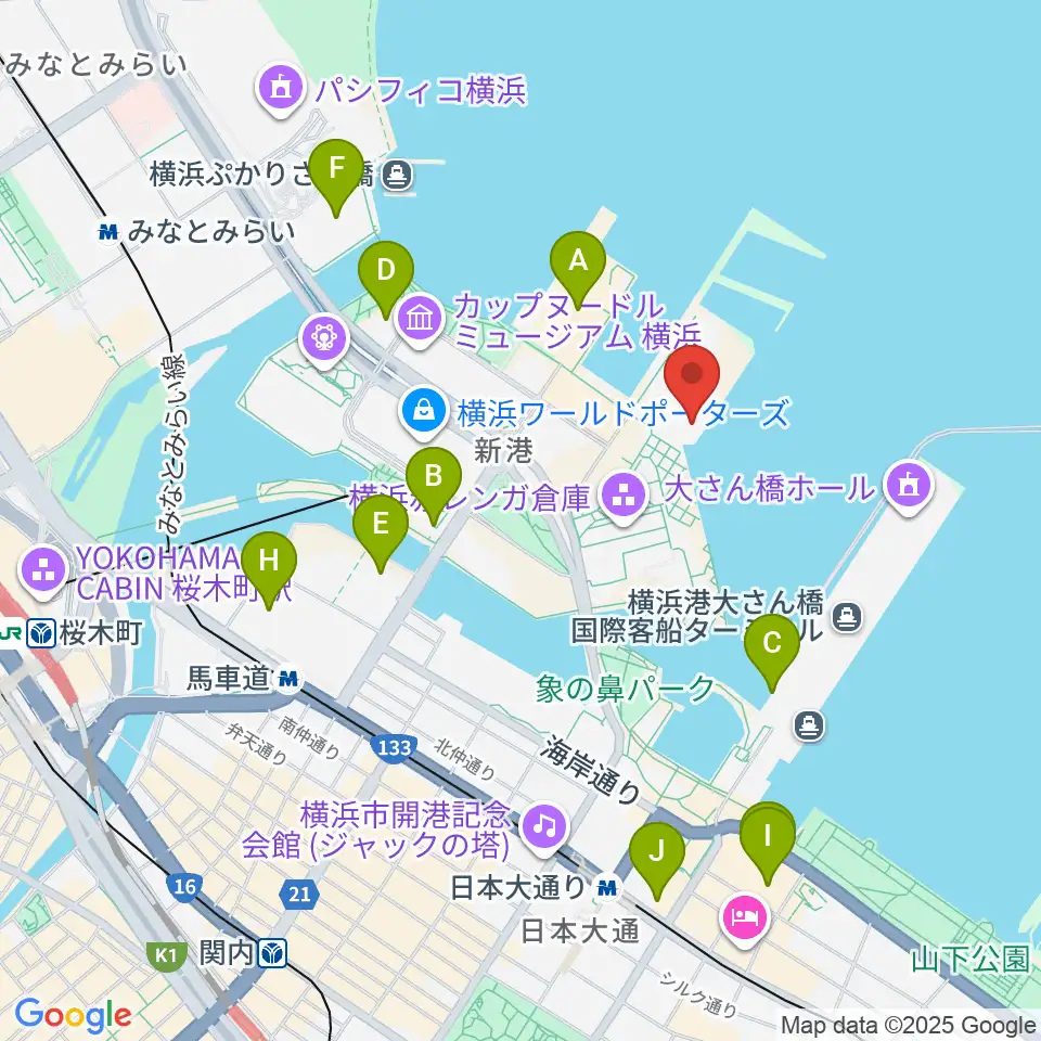 海上保安資料館横浜館周辺のホテル一覧地図
