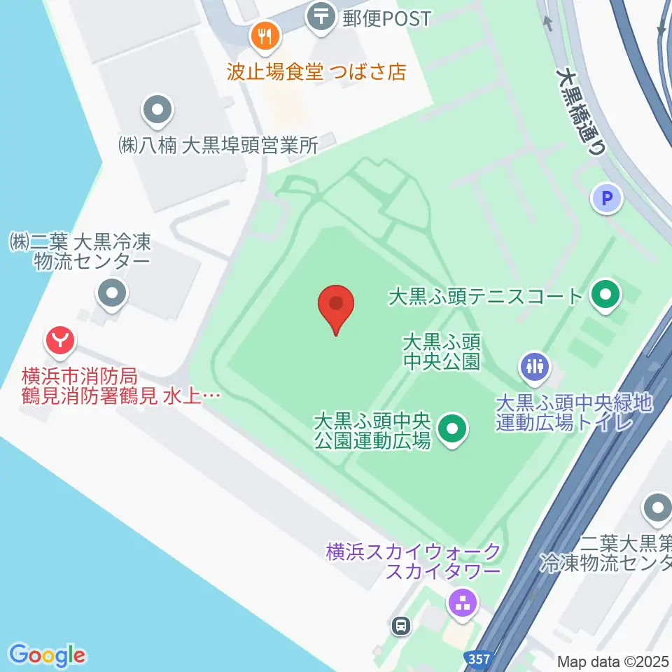 大黒ふ頭中央公園野球場周辺のホテル一覧地図