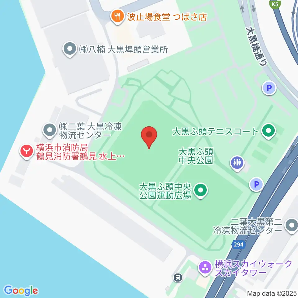 大黒ふ頭中央公園野球場周辺のホテル一覧地図