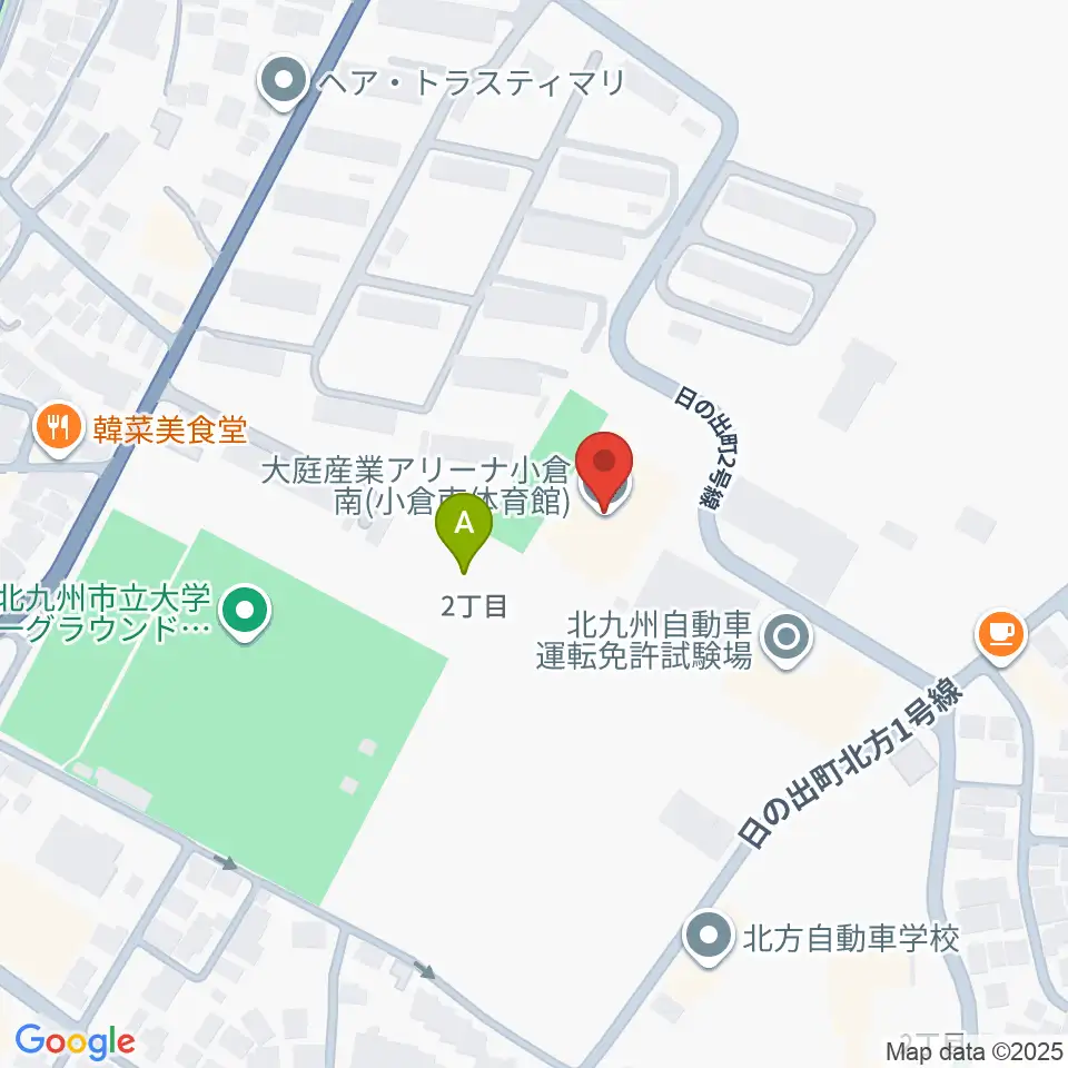 大庭産業アリーナ小倉南周辺のホテル一覧地図