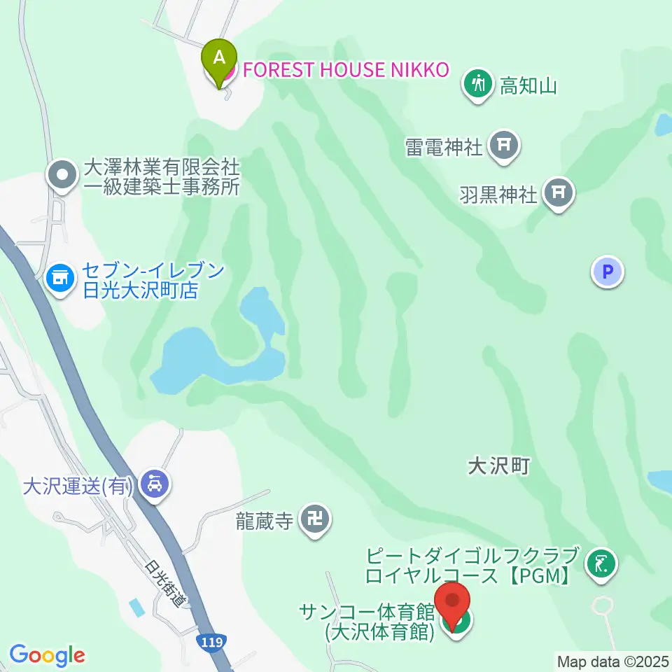 サンコー体育館周辺のホテル一覧地図