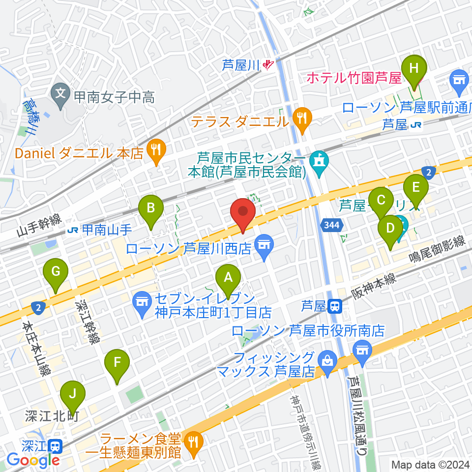 ビートショップ周辺のホテル一覧地図